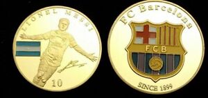 LIONEL MESSI ARGENTINA WORLD CUP 2022 FC BARCELONA  SIGNED GOLD MEDAL COIN