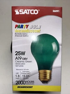 KERAMIK MASSIV GRÜN Glühbirne 130 V = 120 V 25 W A19 Medium E26 allgemeiner Service dimmbar - Bild 1 von 6