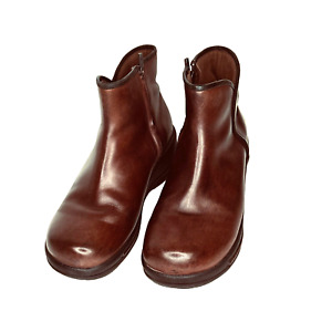 Dansko Brown Leather side zip Ankle Boots Women's Sz  EU 41 US 9.5 Wom. 8 Men