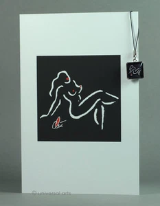 JACQUELINE DITT - Hot Girl - Black & White  Artcard und Handyanhänger Charm Akt - Bild 1 von 6