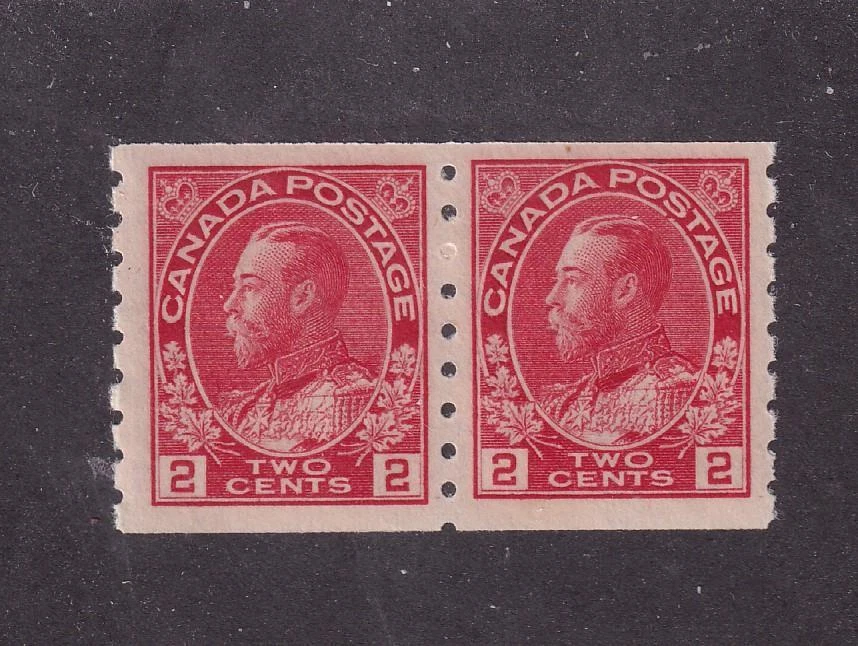 CANADÁ # 127ii VF-MNH Par 2 quilates KGV Almirante Bobinas Rosa Rojo Gato Valor $300 Foto 1 de 1
