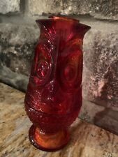Viking Art Glass Red Amberina Cabbage Leaf Fairy Lamp