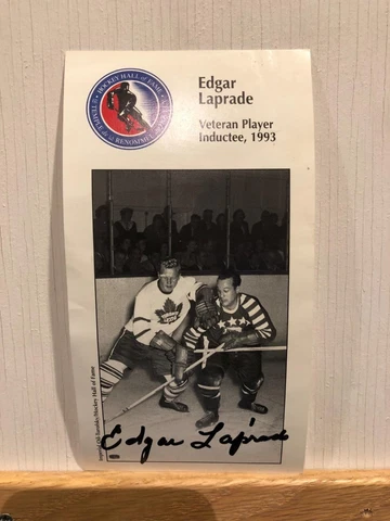 Edgar Laprade Signed Hall of Fame Induction Postcard New York Rangers Deceased Cover