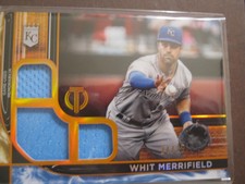 NM-MT 2022 Topps Tribute Whit Merrifield Triple Relic Jersey Patch serial 24/25