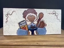 Primitive Gingerbread Cookie Folk Art Hand Painted Rustic Wood Country Kitchen