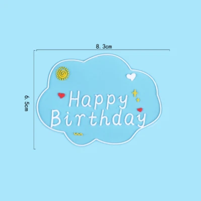 Blue Soft Silicone Happy Birthday Cake Topper Baking Decoration - Image 1 of 4