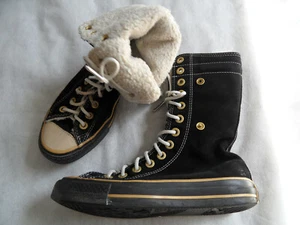CONVERSE coole gefütterte hohe Chucks Wildleder schwarz Gr. 3 1/2 / 36 TOP 820 - Bild 1 von 5