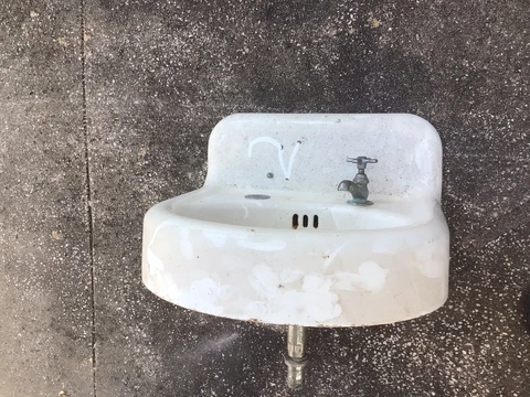 Antique Cast Iron Sink Super Heavy Enamel Industrial Farmhouse Vintage 2 Of 2 Cover