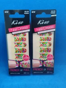 Kiss Nagelkleid Lackstreifen Retro Blumen 22 Streifen EA French / Full (2 Stück) - Bild 1 von 2