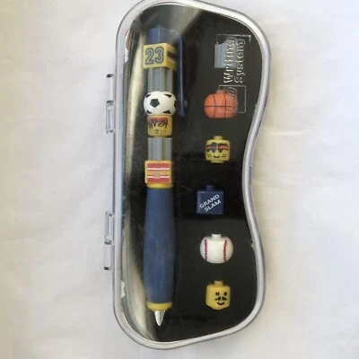 LEGO Writing System Pen with Case Sports Theme Baseball Soccer Basketball - Image 1 of 4