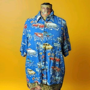 Vintage REYN SPOONER Oldtimer Chevrolet Rockabilly 50s Rayon Style Shirt L - Bild 1 von 7