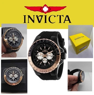 Reloj para hombre Invicta Aviator Skyshock - 50 mm oro negro y rosa 37032 precio de venta sugerido por el fabricante 595,00 USD Foto 1 de 4