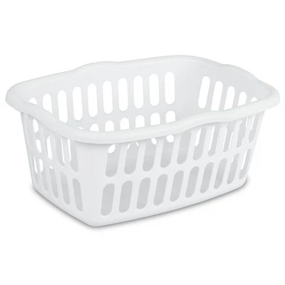 Sterilite 1.5 Bushel Rectangular Plastic Laundry Basket Bins, White, 12 Pack - Image 1 of 4