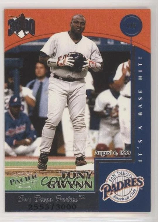 1999 Pacific Omega Hit Machine 3000 /3000 Tony Gwynn #15 HOF - Image 1 of 2
