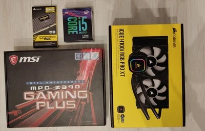 Bundle PC: Intel CPU I5 9600K - MSI Z390 - CORSAIR DDR4 16GB - CORSAIR H100I AIO - Immagine 1 di 4