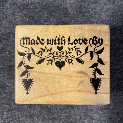 Vintage Made With Love By - Wood Mounted Rubber Stamp - Image 1 of 4
