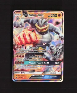 Tarjeta holográfica de Pokémon Machamp GX 64/147 Burning Shadows ultra rara LP - Imagen 1 de 10