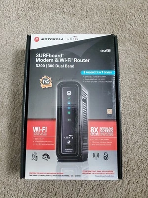 Motorola SBG6580 SURFboard 343 Mbps 4 Port Gigabit Wireless Cable Modem - Black - Image 1 of 4
