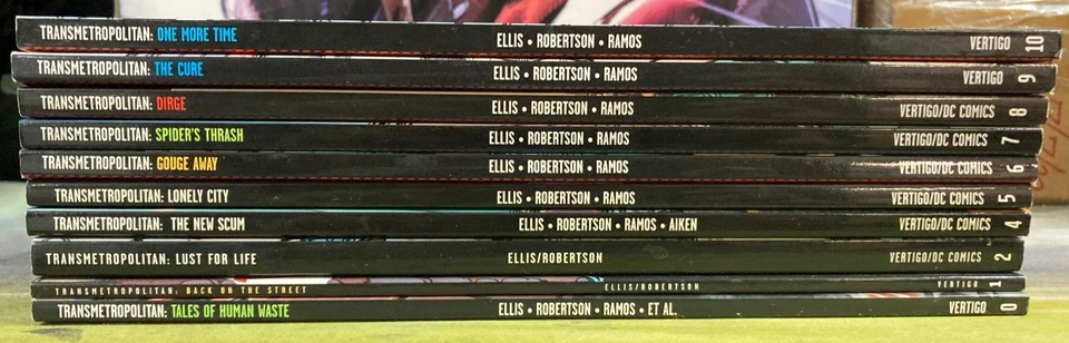 Lote de novela gráfica transmetropolitana TPB #0-2, 4-10 Warren Ellis Vertigo Foto 1 de 4