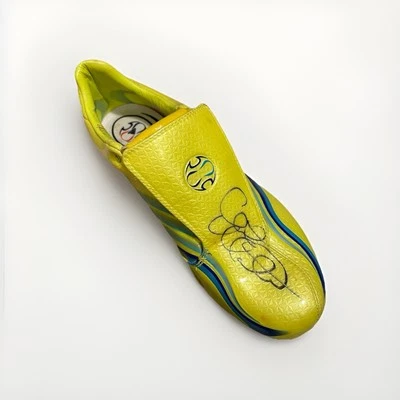 Botín de fútbol Adidas F50 autografiado firmado por Clint Mathis zapato izquierdo bota amarillo Foto 1 de 4