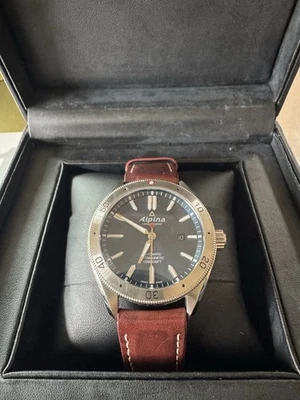 Alpina Alpiner 4 44mm Stainless Steel Case Brown Leather Strap Watch -AL525X5AQ6 - Image 1 of 4
