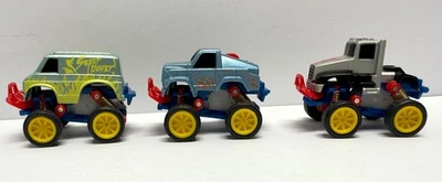 NEW-RAY Lot Of 3 MICRO RALLY Die Cast Pull Back 4x4 Trucks Working Rare VTG 1994 - Image 1 of 4