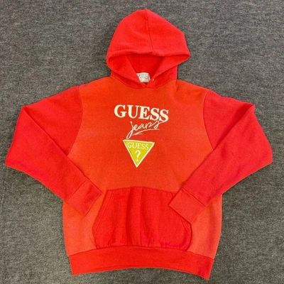 Sudadera con capucha roja Georges Marciano pequeña vintage años 90 Guess Jeans súper deportiva Foto 1 de 3
