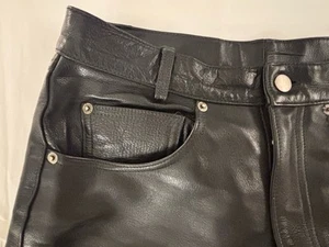 Wilson Leather Men’s Black Leather Jean Style Pants - Size 30 - Picture 1 of 8