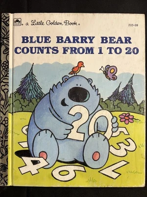 Vintage A Little Golden Book Blue Barry Bear Counts From 1 To 20 1991 #4186 - Imagem 1 de 4