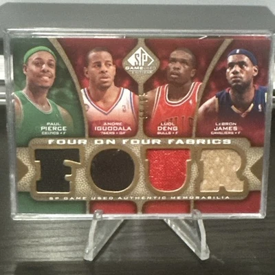 2009-10 SP Game Used 4 on 4 Fabrics /65 LeBron, Pierce, Iguodala, Jefferson, +4  - Image 1 of 3