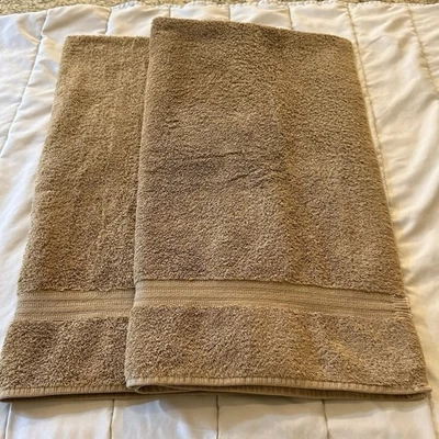 VINTAGE RALPH LAUREN Cotton Camel Beige 2 Piece Bath Towel Set USA - Image 1 of 4