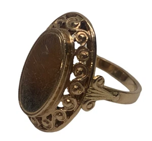 Vintage 14K Victorian Filigree Soviet Gold Rose Solid Ring 583 Mark 5.67 Grams - Picture 1 of 12
