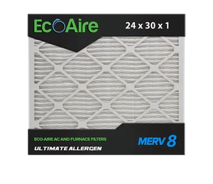 24 x 30 x 1 MERV 8 Pleated Air Filter , 23 1/2" x 29 1/2" x 3/4" Box of 6 - Picture 1 of 7