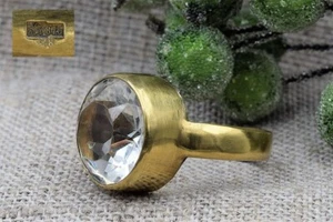 1980s VTG Ukraine russian RING SILVER 875 jewelry old stone Genuine Rock Crystal - Picture 1 of 23
