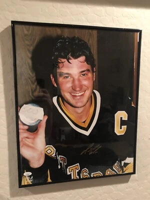 Foto autografiada de Mario Lemieux 500 16x20 Foto 1 de 3