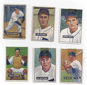 DETROIT TIGERS 1951 BOWMAN VINTAGE  BASEBALL CARD LOT - Picture 1 of 2