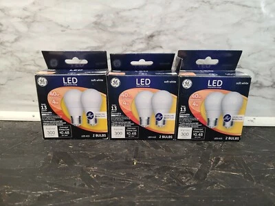 Lot 3 GE Frosted Med-Base Dimmable LED Ceiling Fan Bulb Soft White 40w 3-Pk x 3 - Image 1 of 4