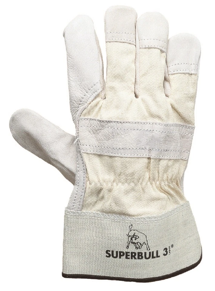 Vorteilspack SUPERBULL 3 TOP-Rindnarbenlederhandschuhe PSA CAT II grau Gr. 8-12 - Bild 1 von 1