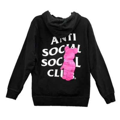 Anti Social Social Club Graphic Hoodie Sweatshirt Pullover Mens Small Black Cozy - Image 1 of 4