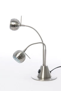 LED Tischleuchte oder Wandleuchte mit Schalter Bingo 2 flg. Tischlampe Nickel  - Bild 1 von 4