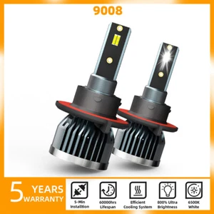 H13/9008 LED Headlight Bulbs Kit High/Low Beam Super Bright 6000K Cold White  - Bild 1 von 10