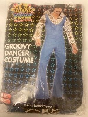 Fantasia de festa vestido fantasia retrô dançarino discoteca groovy adulto masculino década de 1970 NOVO tamanho G - Imagem 1 de 4