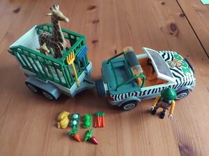 Playmobil 4855 Zoo Fahrzeug mit Anhänger plus 2 Giraffen und Ranger - Bild 1 von 4