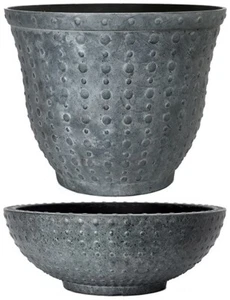 Kunstbeton kleiner großer Pflanztopf Outdoor Garten Runde Kunststoffschale Pflanzgefäß - Bild 1 von 5