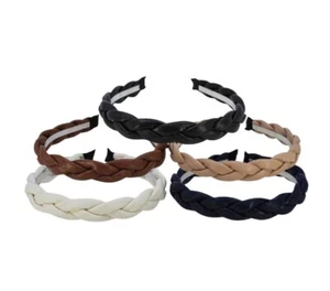 2,5 cm (1 Zoll) Kunstleder PU geflochten geflochten Alice Haarband Haarband Stirnband - Bild 1 von 5