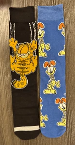 Brand New - One Size Fits Most - Garfield - 2 Pair Casual Crew Socks - Picture 1 of 3