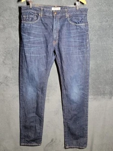 Jeans Levis para Hombres 36x34 Hecho y Hecho a Mano Tack Slim Premium Denim Desteñido Lavado Oscuro - Imagen 1 de 15