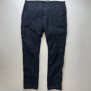 Superdry Hombre Pantalones Carga 2XL 40x32 Negro Algodón Elástico Pierna Ajustada - Imagen 1 de 9