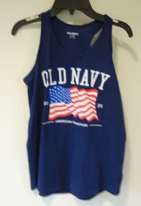 NWT Old Navy  Patriotic Flag Tank Top Girl's Size 14-16 - Picture 1 of 2
