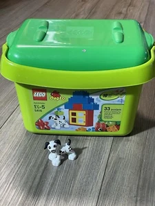 2010 Set of Duplo/Lego Bricks 5416 w/Original Green Storage Box Missing 2 Pcs - Picture 1 of 4